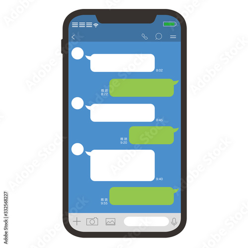 Chat app vector illustration smartphone