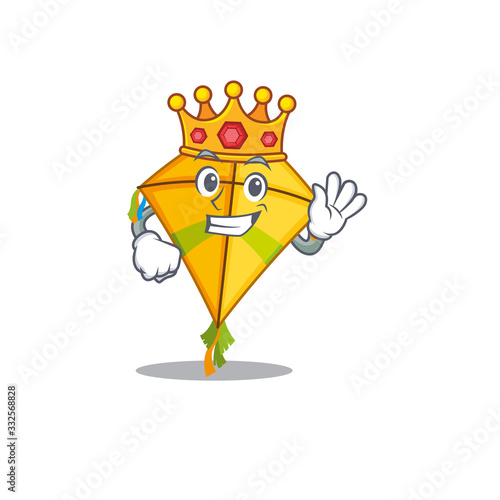The Royal King of kite cartoon character design with crown