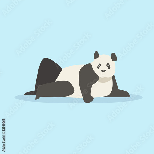 cute panda vector illustration. Funny Lazy Logo Panda animal Logo gram concept icon. © allaboutvector