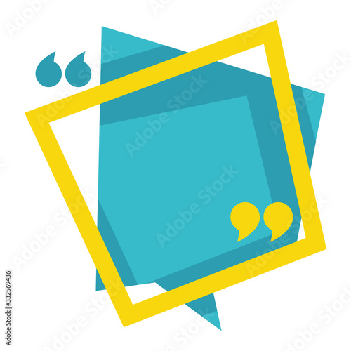 Speech bubble, citation and quotation symbol, isolated icon