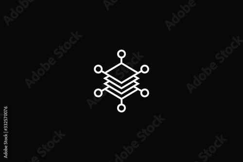Blockchain Logo Template. Technology Vector Design. Cryptocurrency Illustration. Outstanding professional elegant trendy awesome artistic black and white color blockchain icon logo.