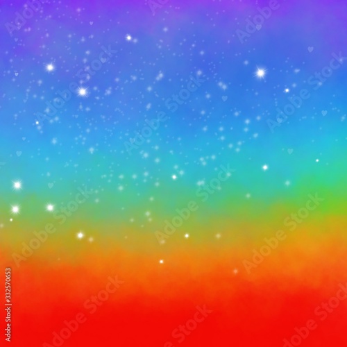 Magic glitter rainbow abstract background. Paint like sparkle unicorn for holiday party ombre style