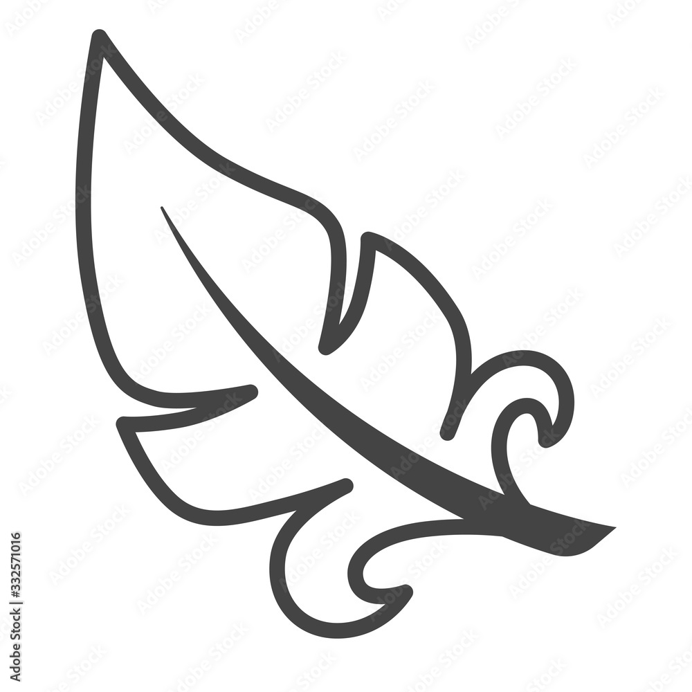 Feather isolated icon, pillow, mattress or blanket filling