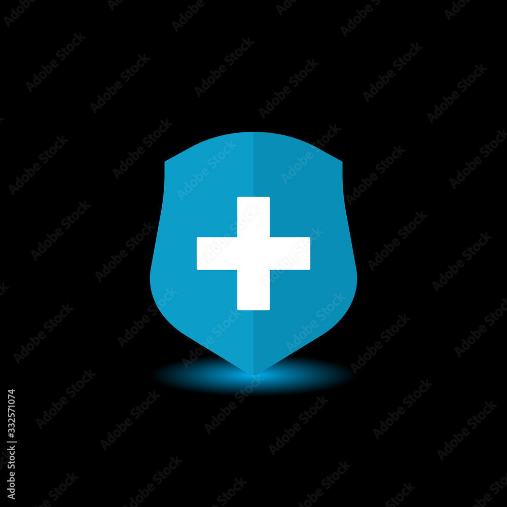 Medical shield icon. Medical protection sign Medical shield icon. Medical protection sign