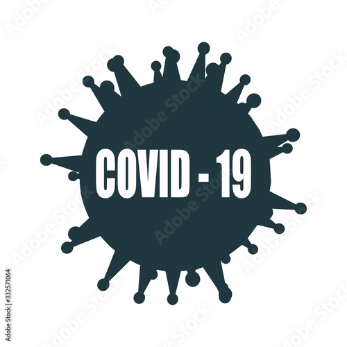 Abstract virus simple silhouette. Coronavirus pandemic concept.