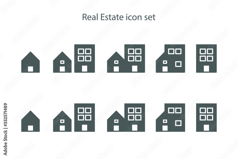Real estate icon set, icon vector