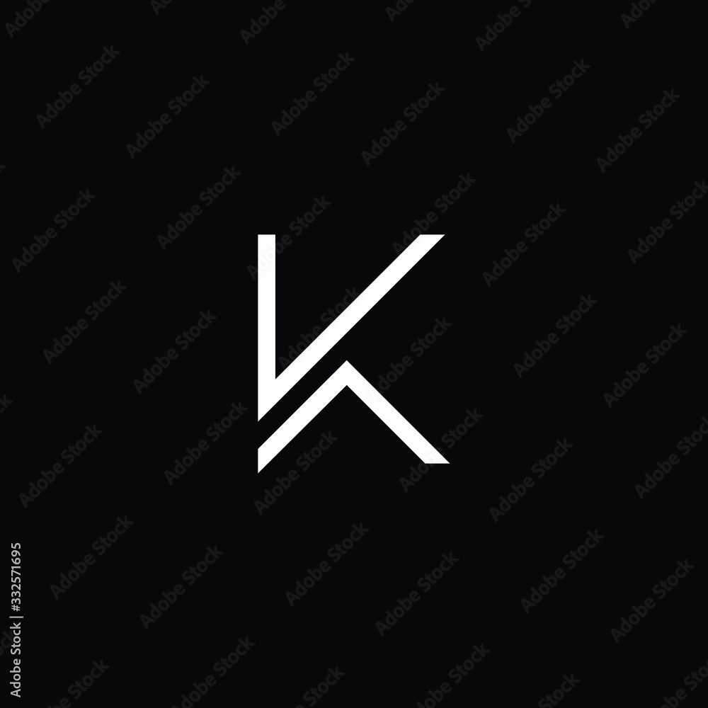 Minimal elegant monogram art logo. Outstanding professional trendy awesome artistic K KV VK initial based Alphabet icon logo. Premium Business logo White color on black background Minimal elegant monogram art logo. Outstanding professional trendy awesome artistic K KV VK initial based Alphabet icon logo. Premium Business logo White color on black background