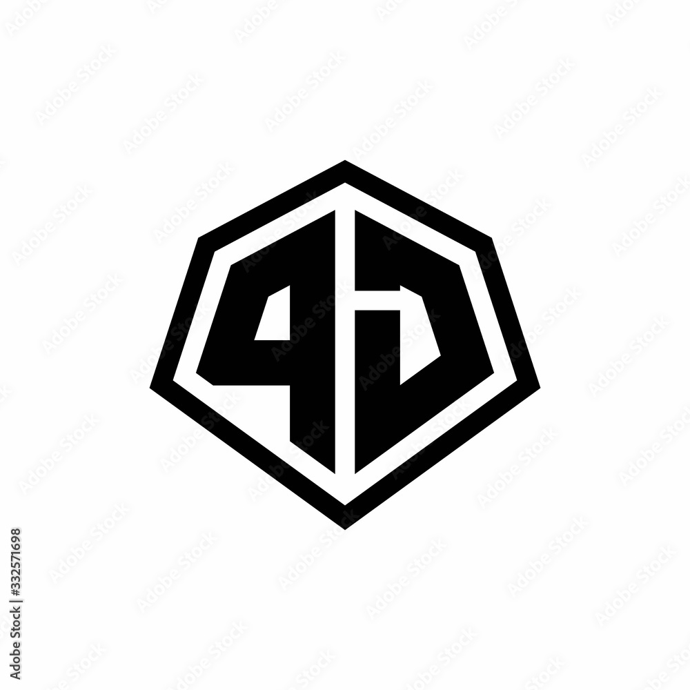 PJ monogram logo with hexagon shape and line rounded style design template PJ monogram logo with hexagon shape and line rounded style design template