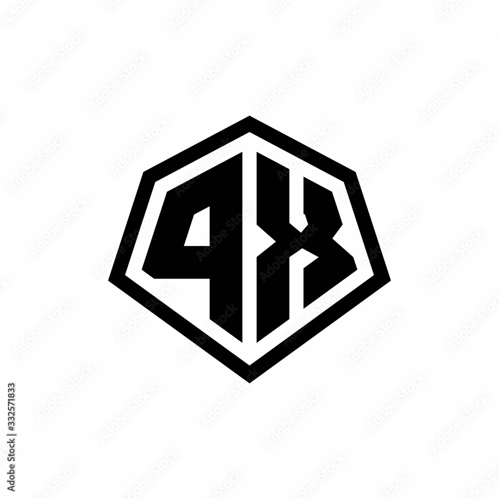 PX monogram logo with hexagon shape and line rounded style design template PX monogram logo with hexagon shape and line rounded style design template