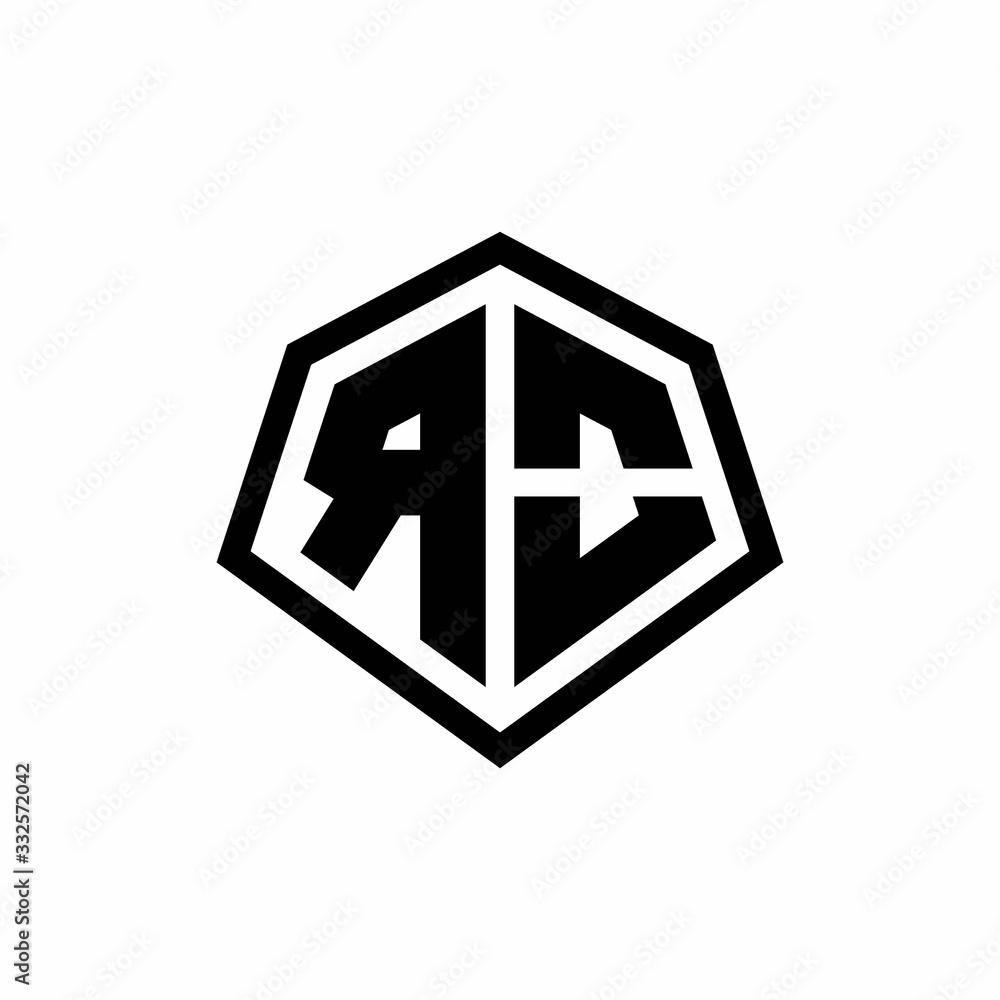 RO monogram logo with hexagon shape and line rounded style design template RO monogram logo with hexagon shape and line rounded style design template