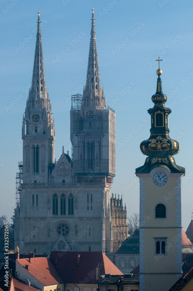 Zagreb cathedral from different perspectives