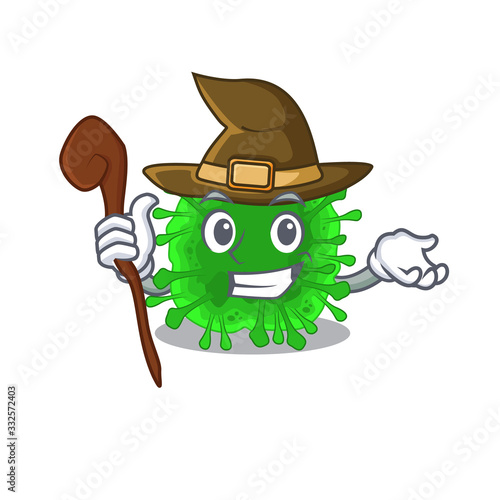 Cute and sneaky Witch minunacovirus cartoon design style