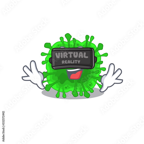 A picture of minunacovirus character with Virtual reality headset