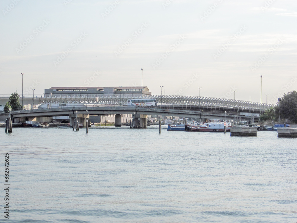 A shot of Morden day bridge in Venice Grand Canal A shot of Morden day bridge in Venice Grand Canal