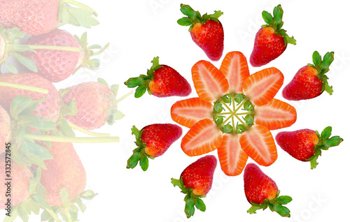 Fototapeta Naklejka Na Ścianę i Meble -  A flower made with strawberries