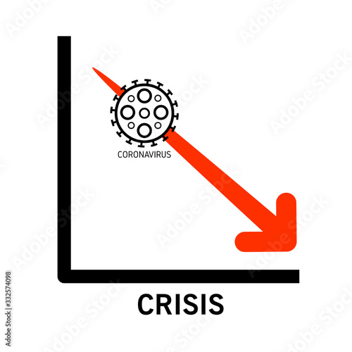Economy and disease as an economic pandemic fear and coronavirus fears or virus Outbreak and Stock market selling as a sick financial health business recession concept