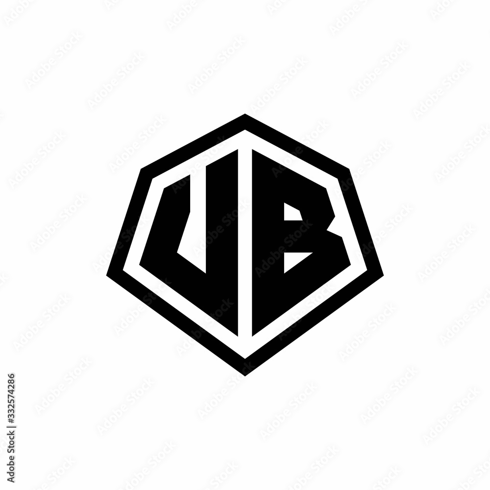 VB monogram logo with hexagon shape and line rounded style design template VB monogram logo with hexagon shape and line rounded style design template