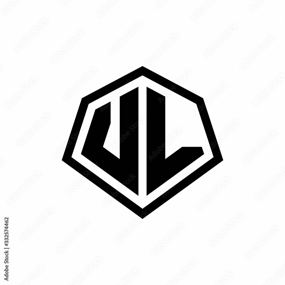 VL monogram logo with hexagon shape and line rounded style design template VL monogram logo with hexagon shape and line rounded style design template