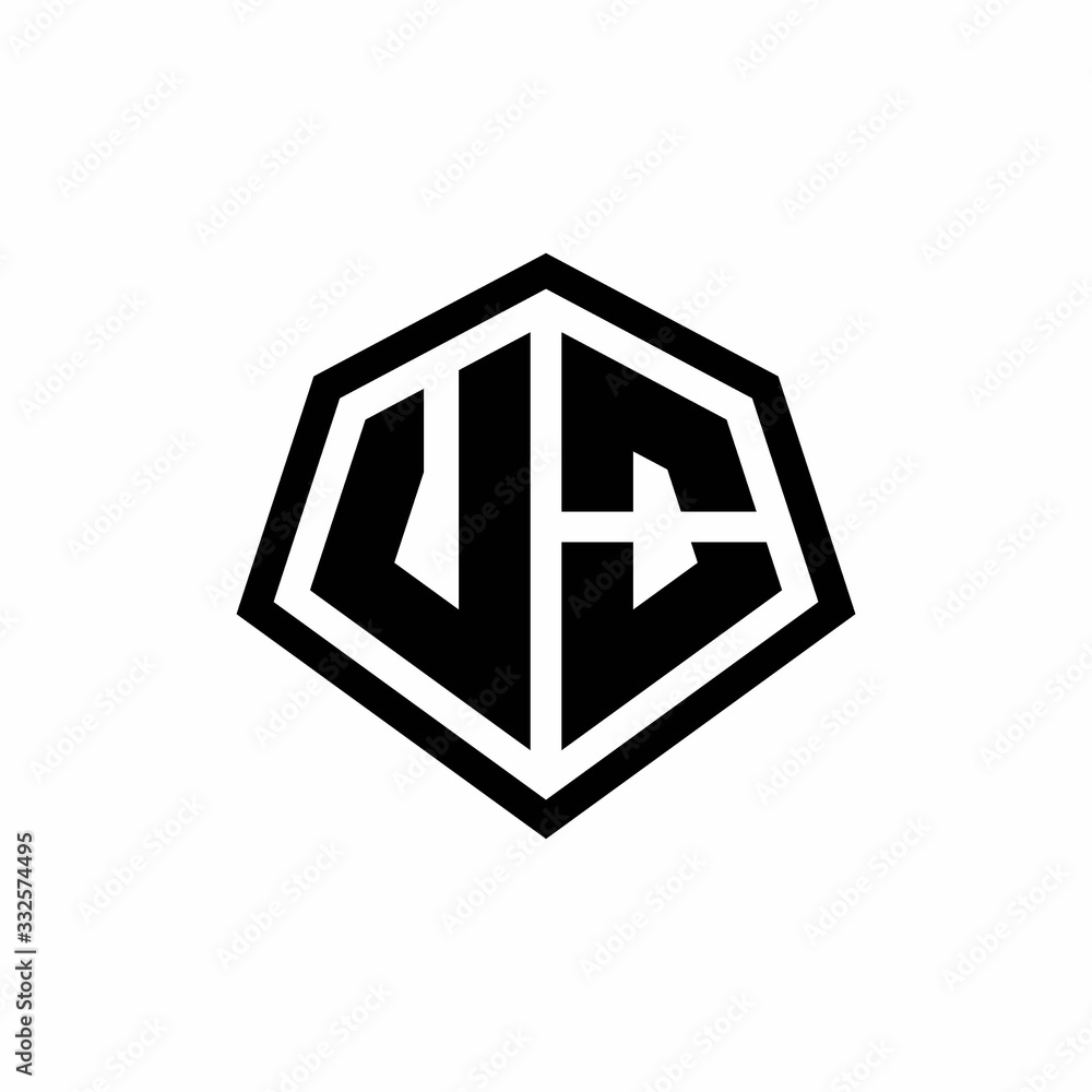 VO monogram logo with hexagon shape and line rounded style design template VO monogram logo with hexagon shape and line rounded style design template