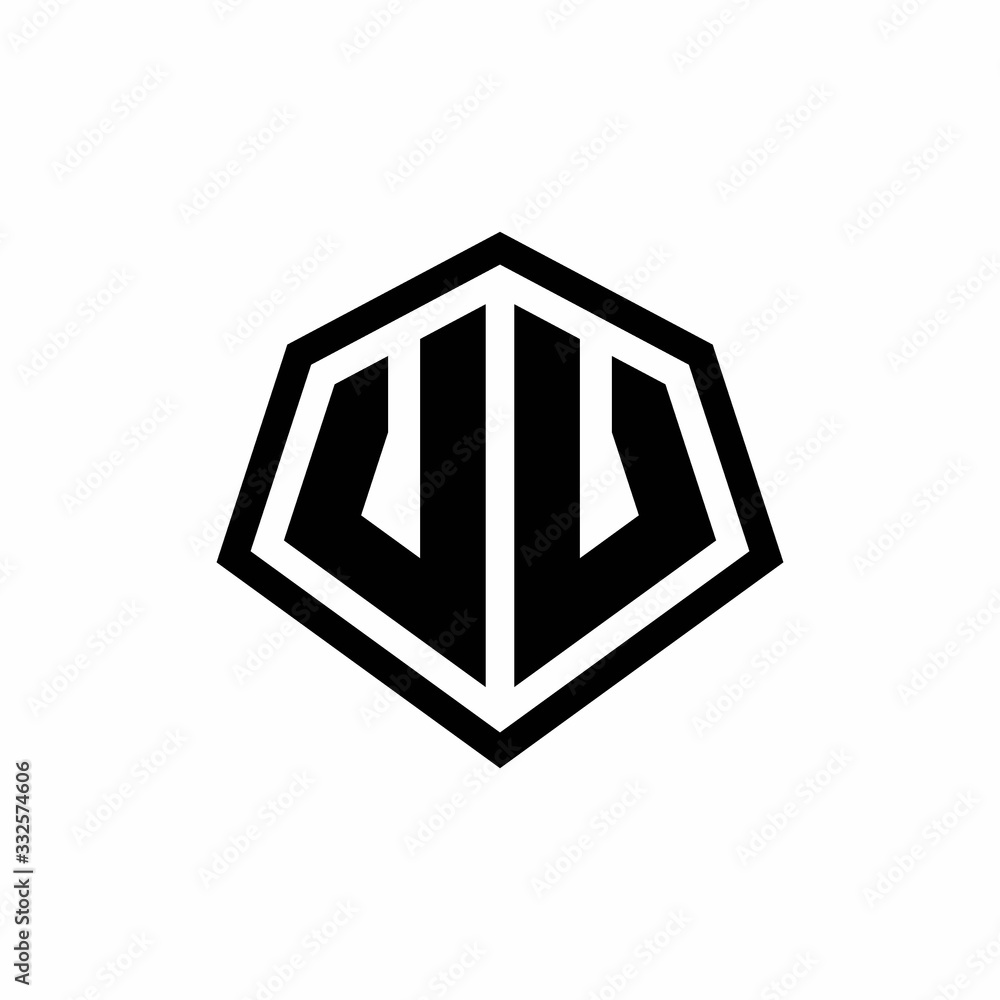 VV monogram logo with hexagon shape and line rounded style design template VV monogram logo with hexagon shape and line rounded style design template