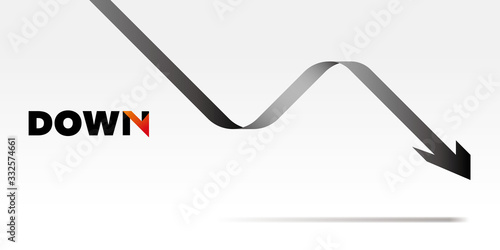 Vector illustration of a falling arrow