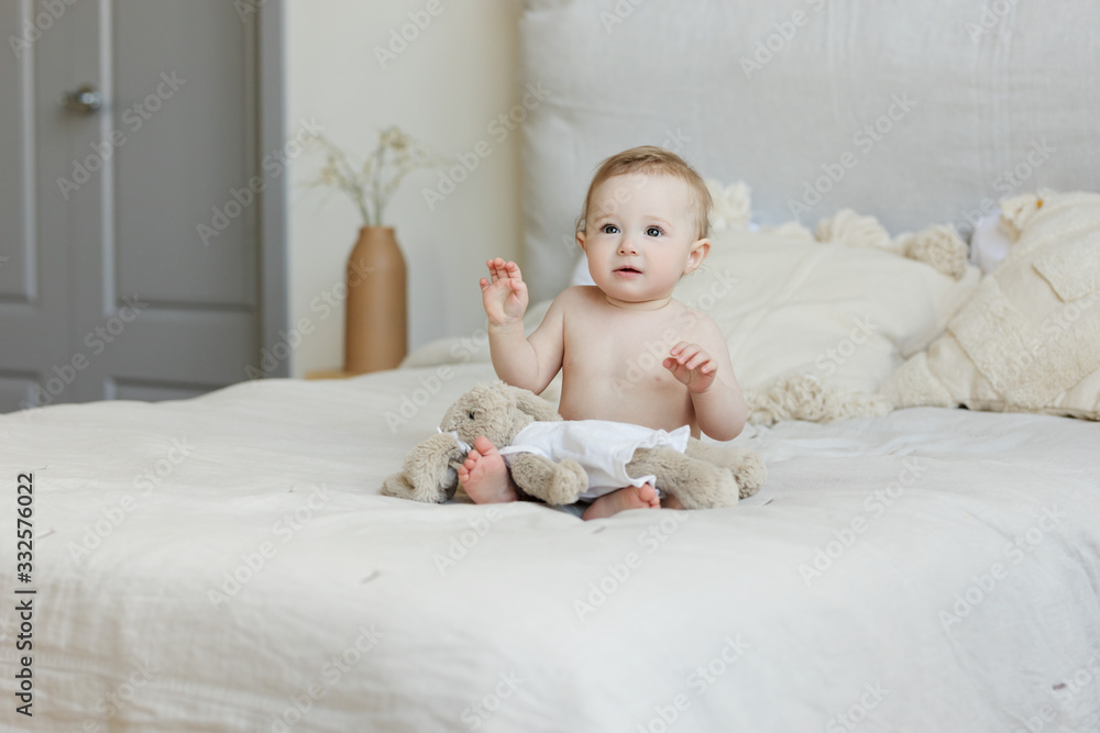 Portrait of cute little baby girl at home. Nice child. Portrait of cute little baby girl at home. Nice child.