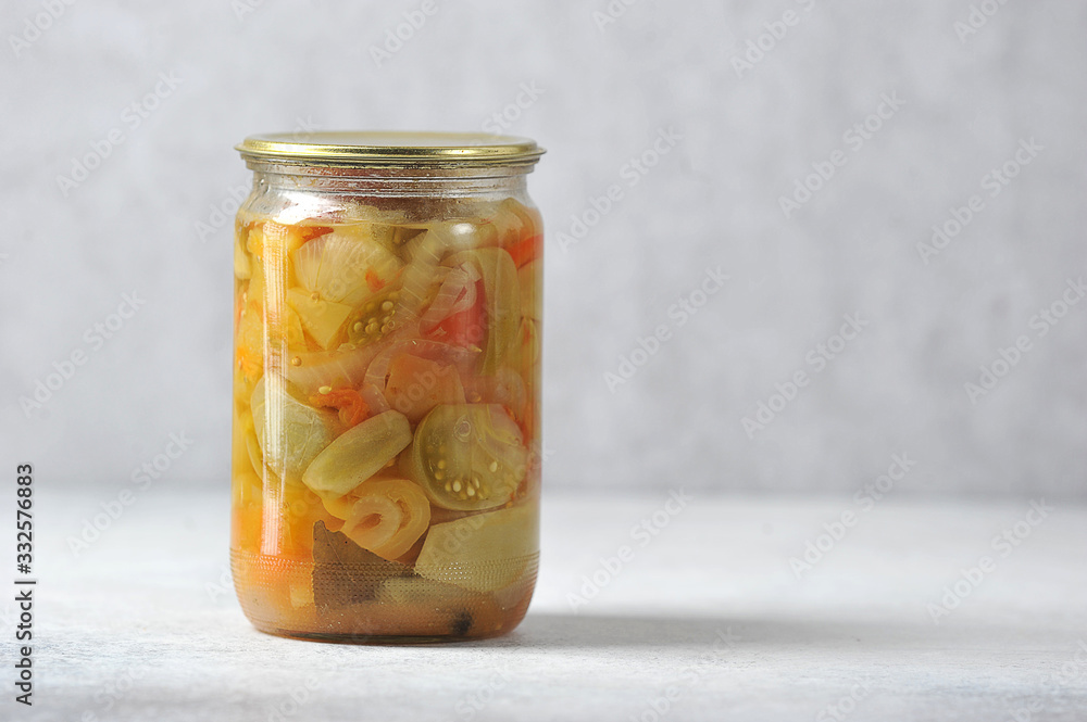 Lecho in a glass jar Lecho in a glass jar