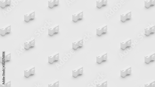 Isometric 3D rendering Digital Camera pattern grayscale monochrome  Beginner photography concept poster and social banner horizontal design illustration isolated on grey background