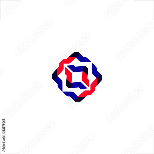 abstract square logo connect design