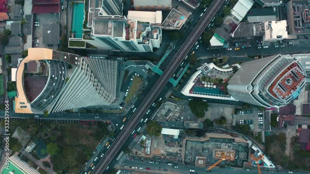 Bangkok Aerial view, above Sukhumvit and Thonglor district in Thailand Bangkok Aerial view, above Sukhumvit and Thonglor district in Thailand