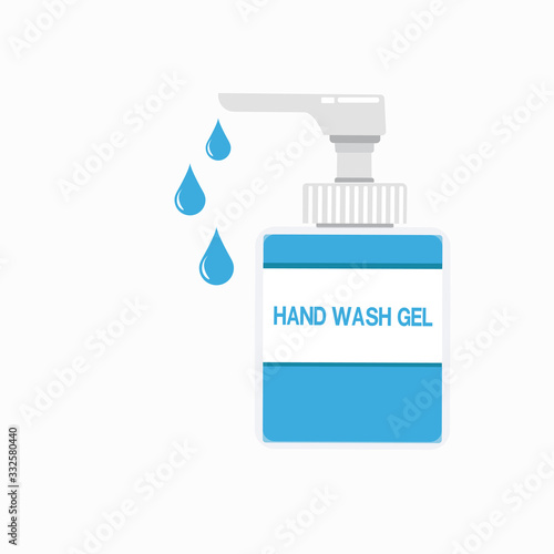 Disinfection. Hand sanitizer bottle, washing gel. Vector illustration