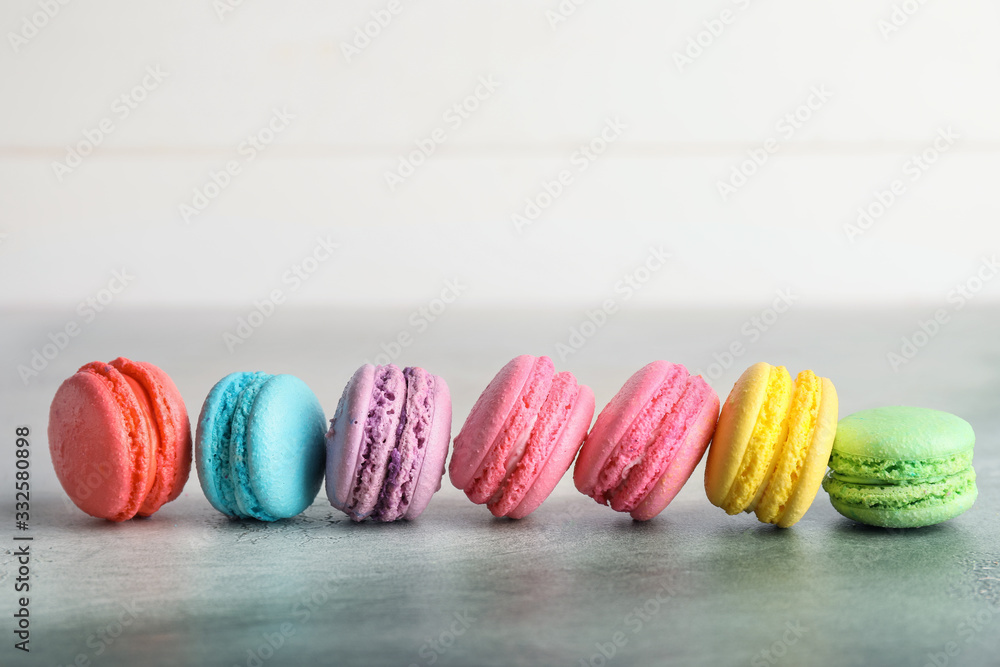 Tasty macarons on light background Tasty macarons on light background