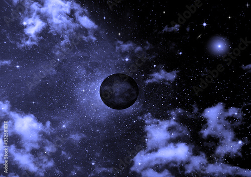 galaxy in a free space. 3D rendering