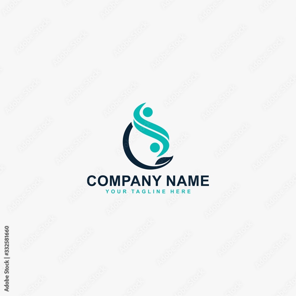 Pain relief logo design vector. Abstract letter CS illustration symbol. Circle and leaf vector icons. Pain relief logo design vector. Abstract letter CS illustration symbol. Circle and leaf vector icons.