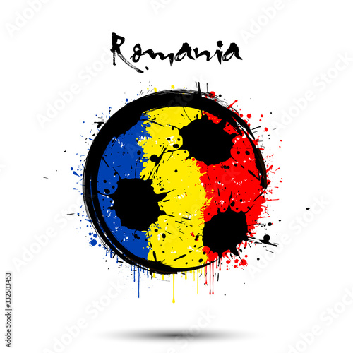 Soccer ball in the colors of the Romania flag