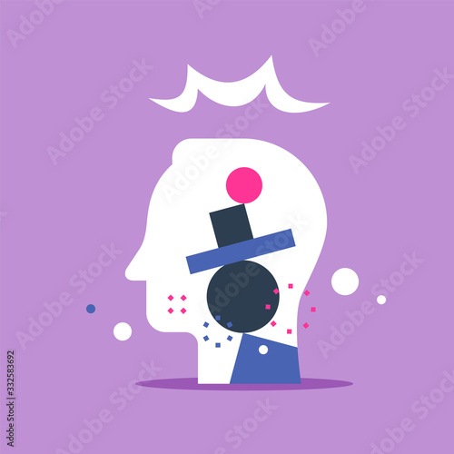 Psychology concept, patience or tolerance, unsteady personality, self esteem and confidence level