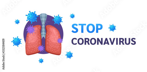 Stop coronavirus Sign. Coronavirus outbreak in China. World's Newest Pandemic Virus. Coronavirus danger vector illustration