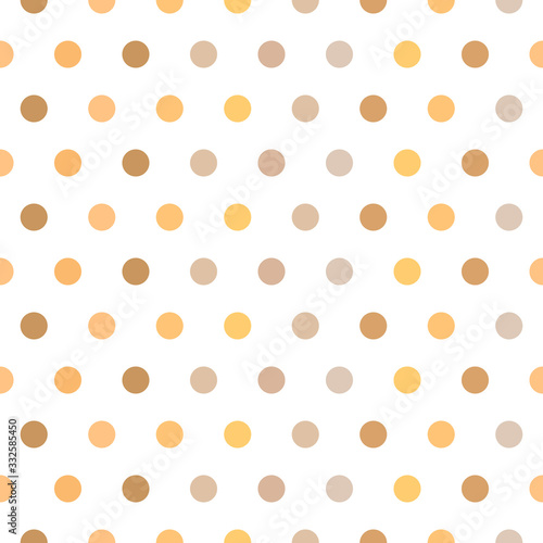 Seamless vector pattern background. Pastel colored polka dots. Background for spring themes or for children illustrations. Brown shade