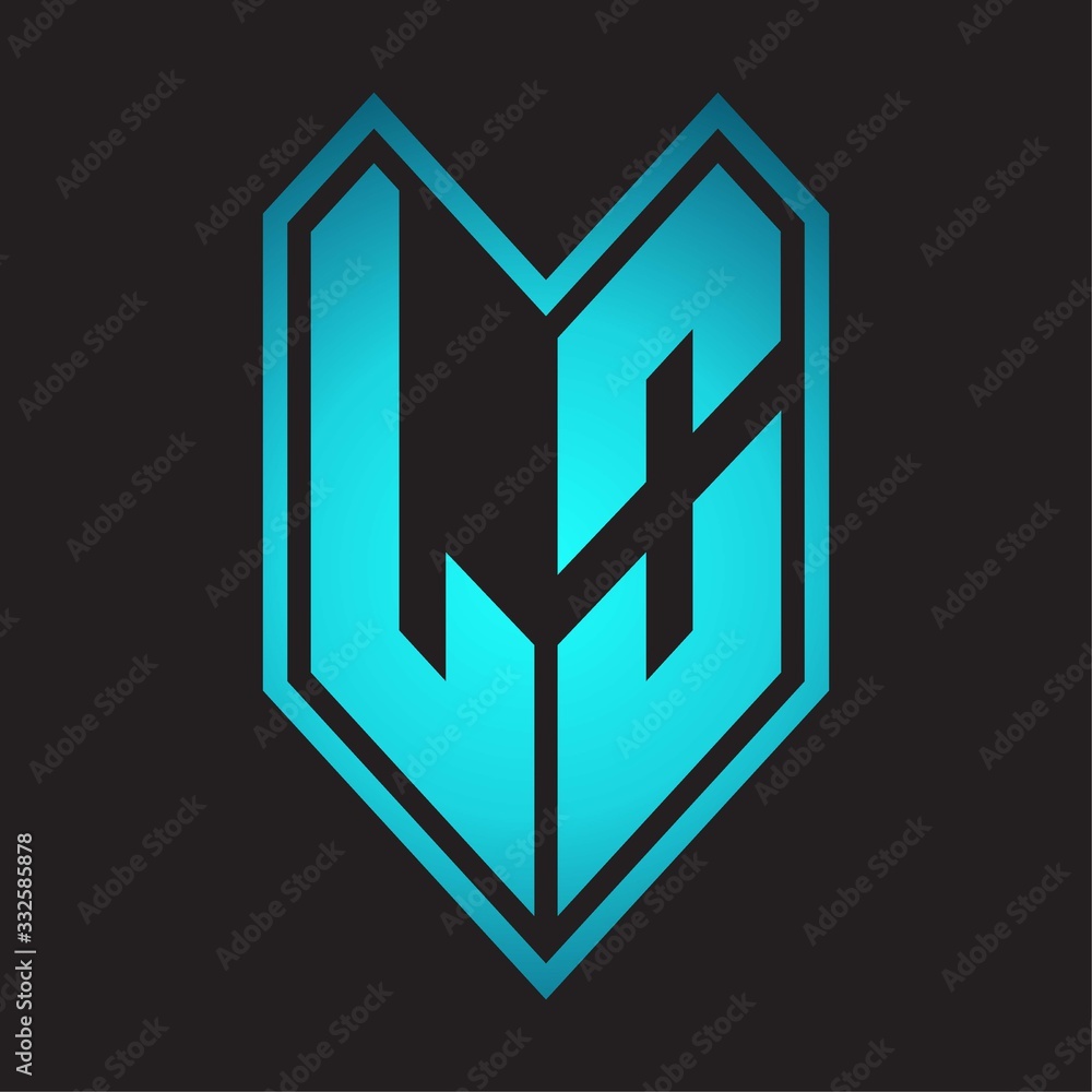 LO Logo monogram with emblem line style isolated on blue gradient colors LO Logo monogram with emblem line style isolated on blue gradient colors