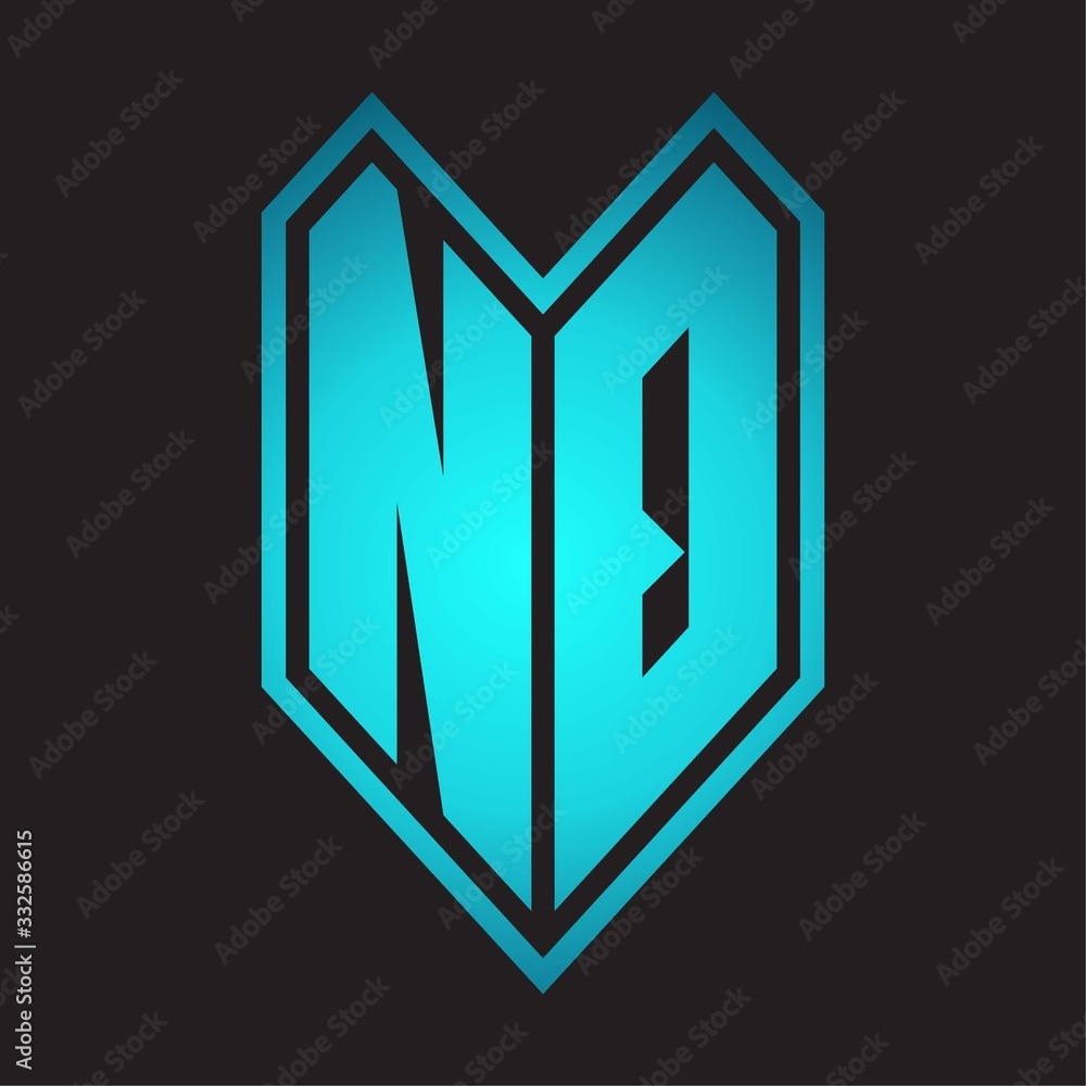 NQ Logo monogram with emblem line style isolated on blue gradient colors NQ Logo monogram with emblem line style isolated on blue gradient colors