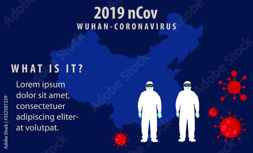 wuhan china Coronavirus template premium vector