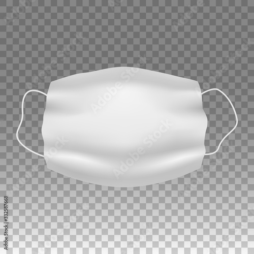 Medical mask on transparent background. Vector illustration.