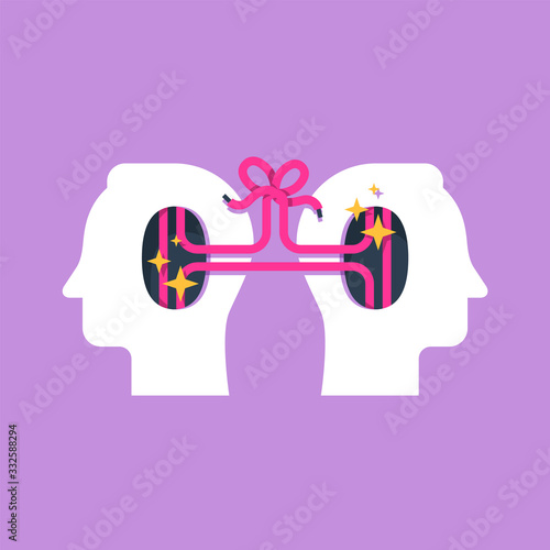 Psychological help, mental health or psychotherapy, schizophrenia concept, empathy or teamwork