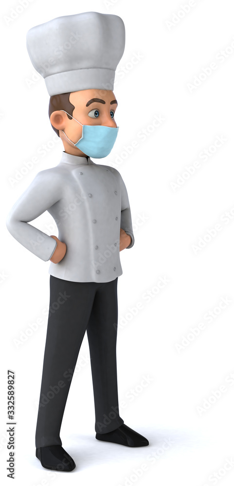 3D illustration of a cartoon character with a mask 3D illustration of a cartoon character with a mask
