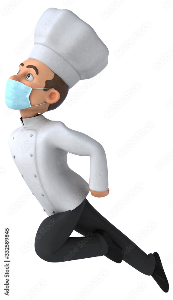 3D illustration of a cartoon character with a mask 3D illustration of a cartoon character with a mask