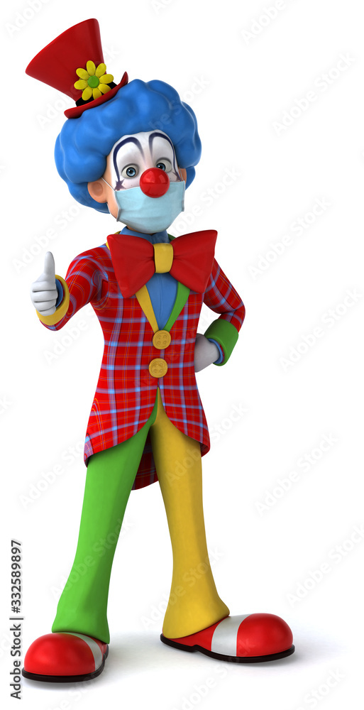 3D illustration of a cartoon character with a mask 3D illustration of a cartoon character with a mask