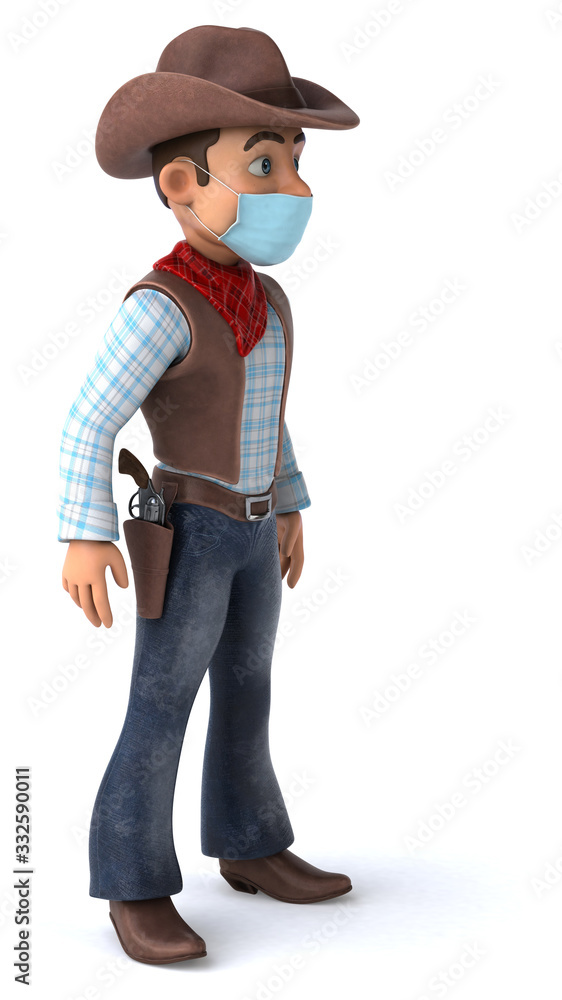 3D illustration of a cartoon character with a mask 3D illustration of a cartoon character with a mask