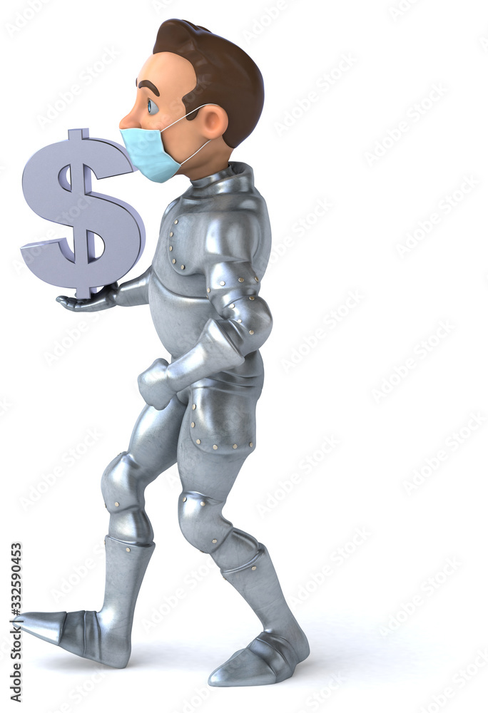 3D illustration of a cartoon character with a mask 3D illustration of a cartoon character with a mask