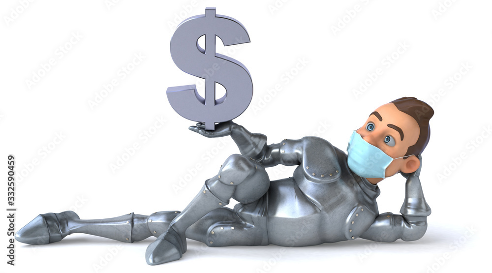 3D illustration of a cartoon character with a mask 3D illustration of a cartoon character with a mask