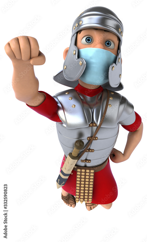 3D illustration of a cartoon character with a mask 3D illustration of a cartoon character with a mask